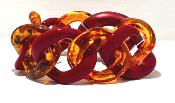 Bracelet maillons à enfiler rouge translucide ambre