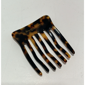 Peigne à cheveux en acétate de cellulose marron et noir