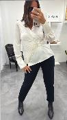 Chemise plissée satinée champagne V36A0342 Souvenir
