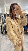 Bomber simili froissé beige 053-217008 BSB