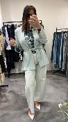 Veste blazer ceinturée bleu M6213G MR