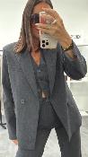 Veste Blazer grise oversize M6244G MR
