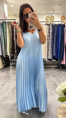 Robe plissée longue bleu ACCEJDGP IMPERIAL