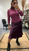 Jupe longue satinée fluide VIOLET AP2077