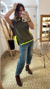 Pull débardeur kaki avec lien jaune fluo M88052004 IMPERIAL