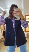 Chemise froissée à motif lilas WWV089 NT