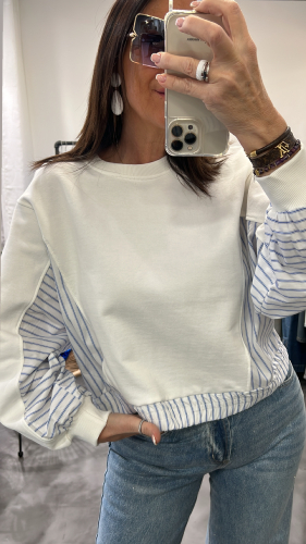 Pull bi-matière bLANC KXMA0186 KKS
