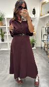 Robe chemise longue bordeaux AFRPKER IMPERIAL
