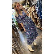Robe longue imprime violet marine Liberty