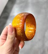 Bracelet jonc orange pailleté xxl