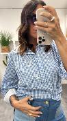 Blouse vichy bleu MONOGRAMME BB