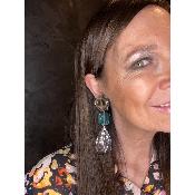 Boucles Oreilles vert transparent