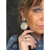 Boucles Oreilles rose arc en ciel