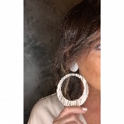 Boucles Oreilles créoles acétate blanc transparent