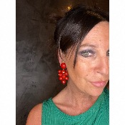 Boucles Oreilles grappe rouge