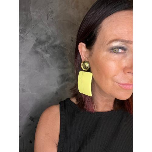 Boucles Oreilles lola Jaune miroir