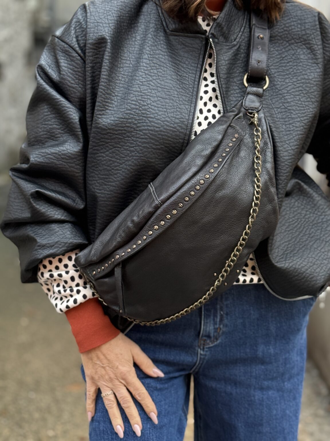 banane cuir noir biba1