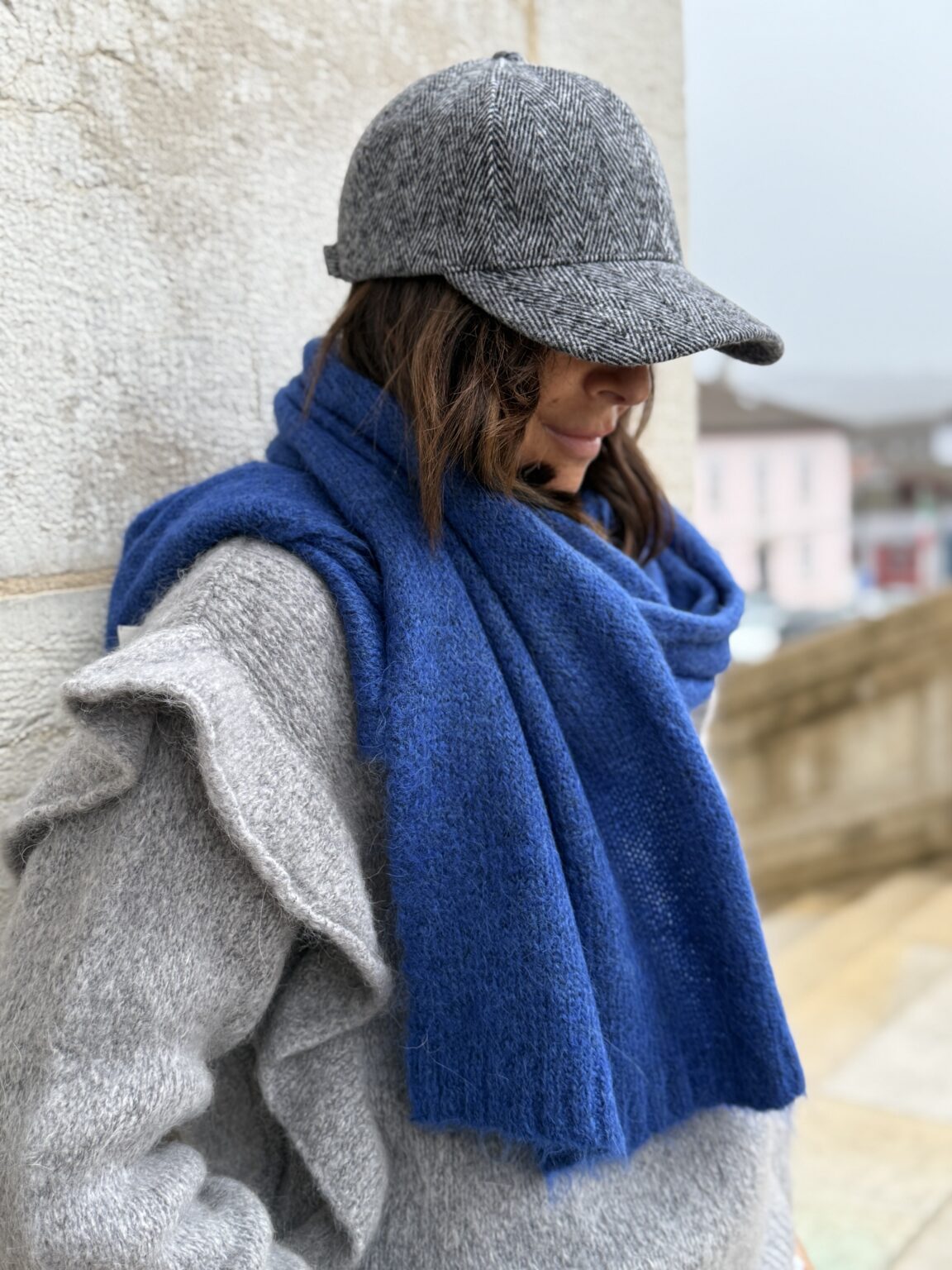 echarpe pull gris bleu grâce&mila mêmeroad4