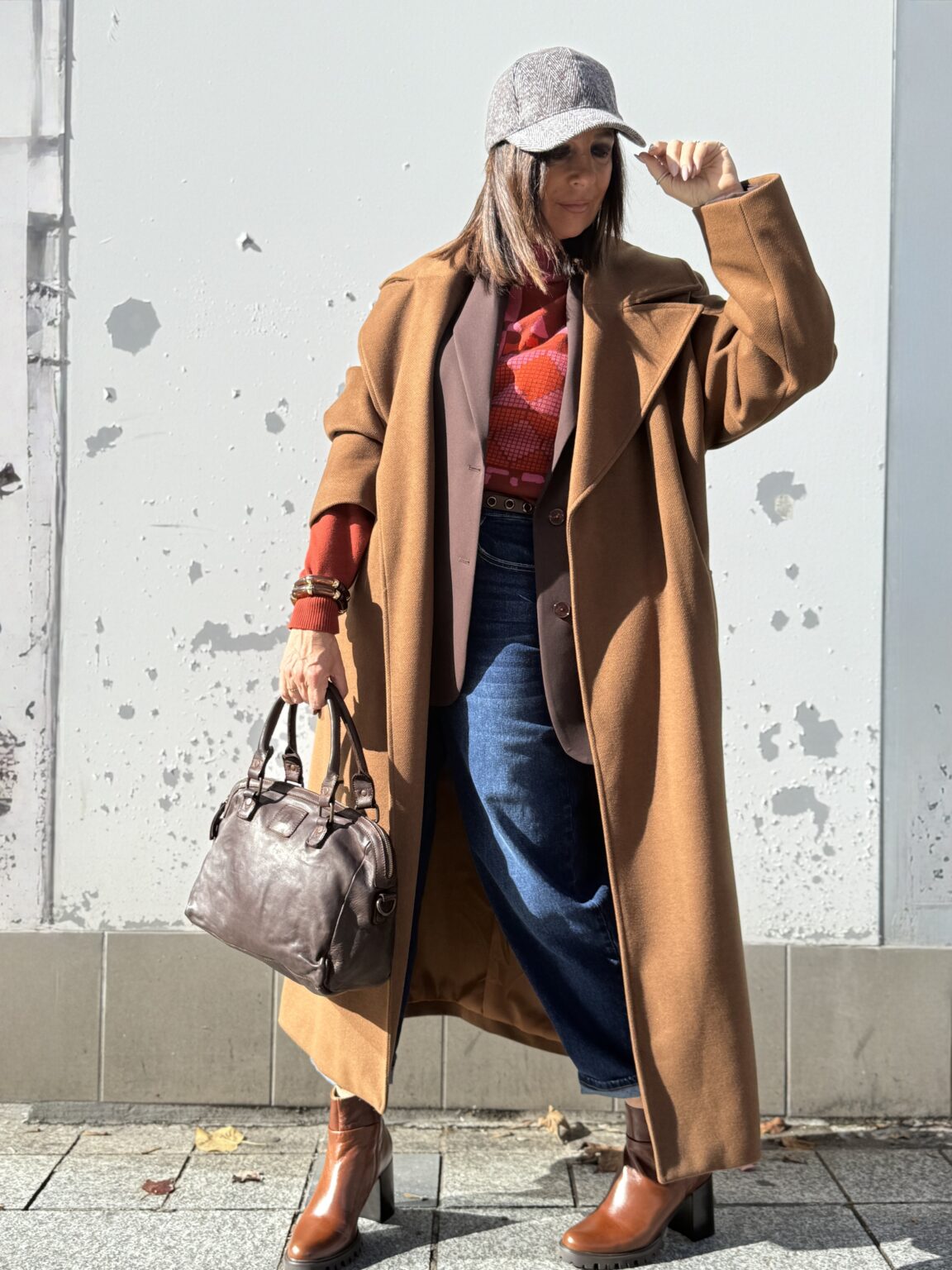 look manteau camel souvenir