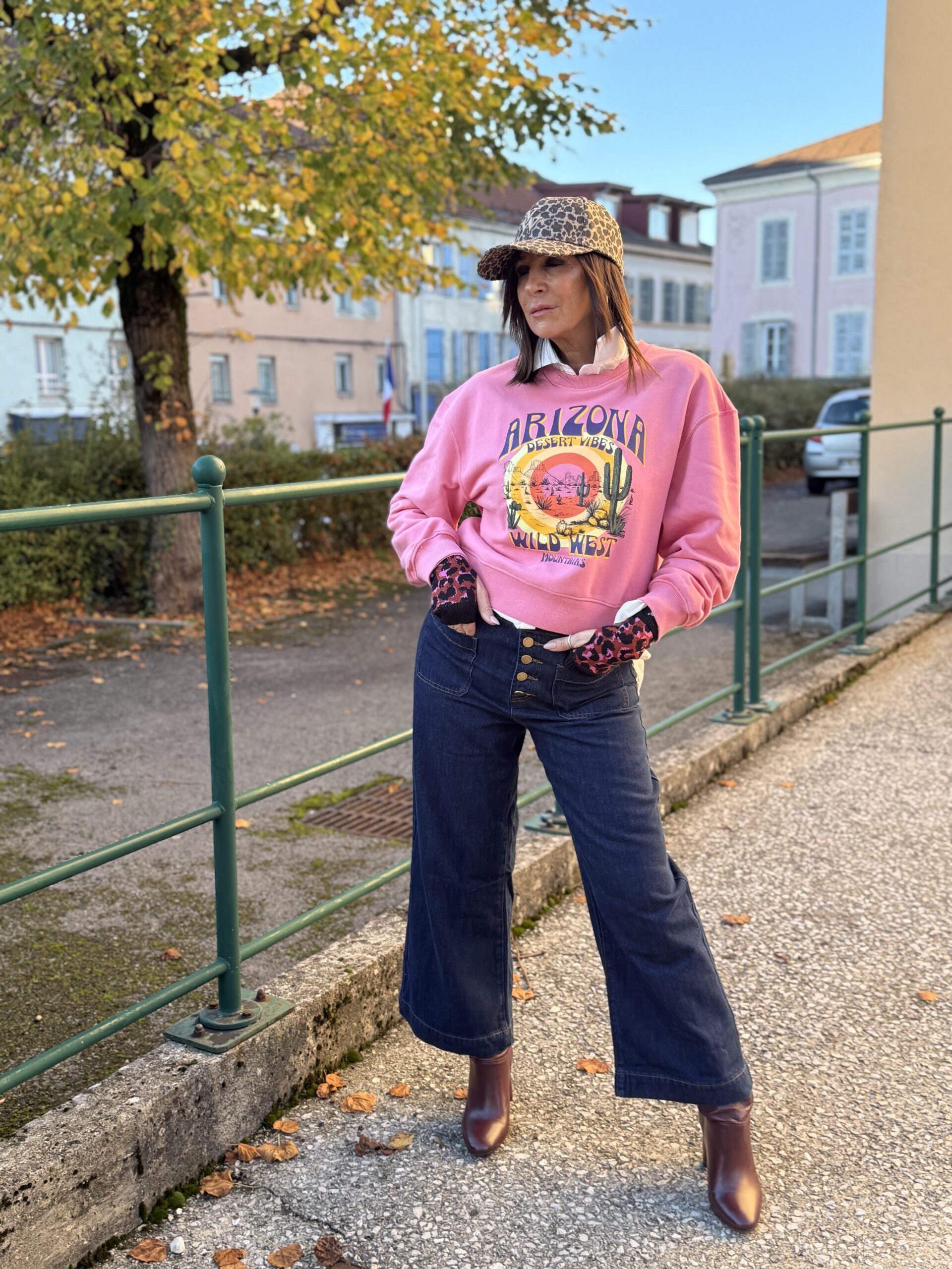 look sweat jean chemise rose bleu mhj muchmoney
