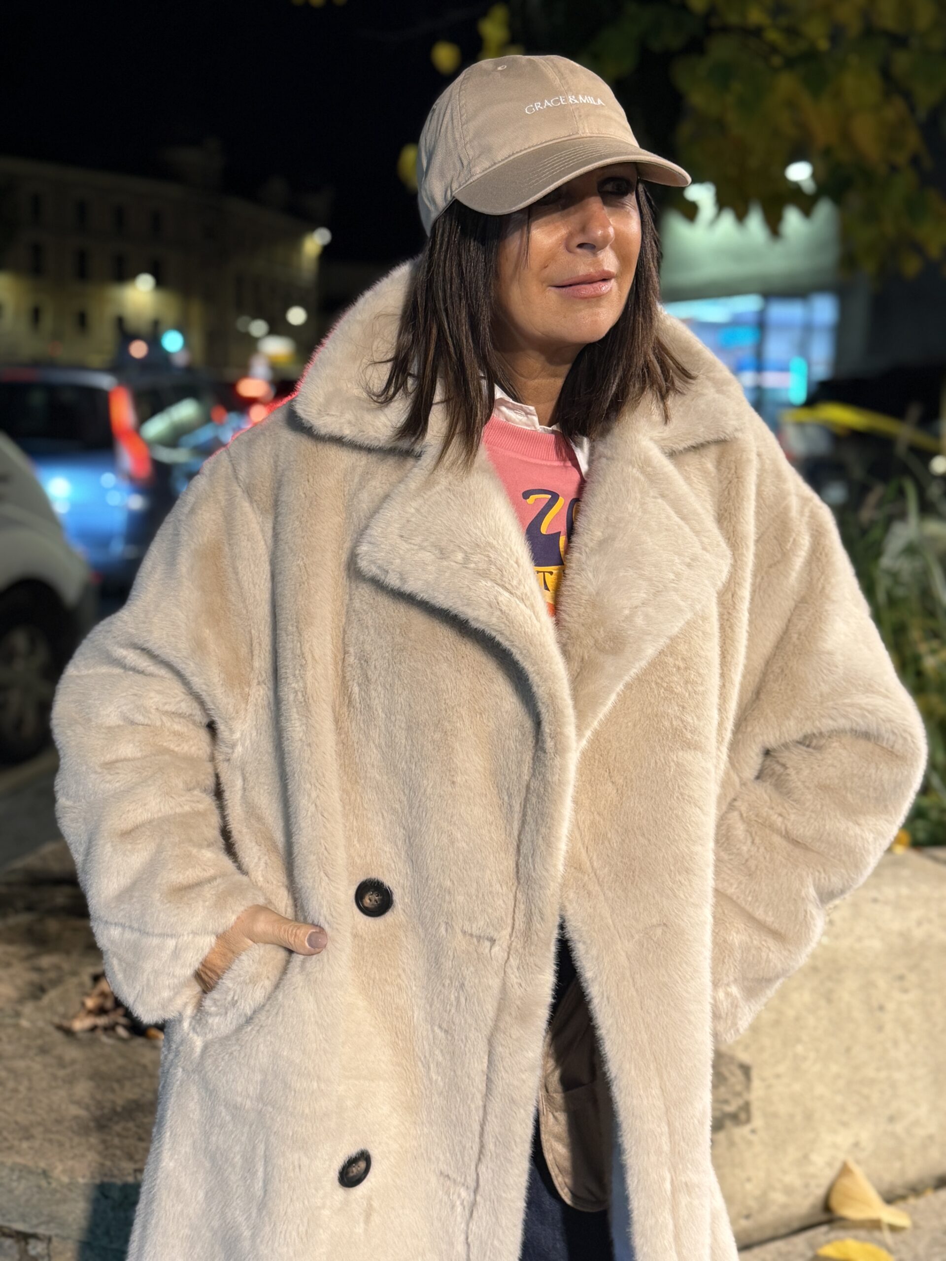 manteau beige fourrure adoré4