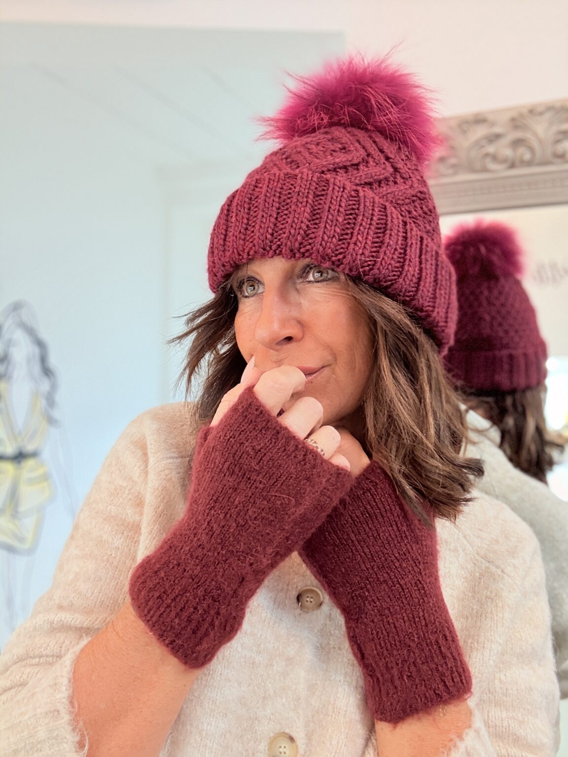 mitaines courtes en baby alpaga grise (copie)