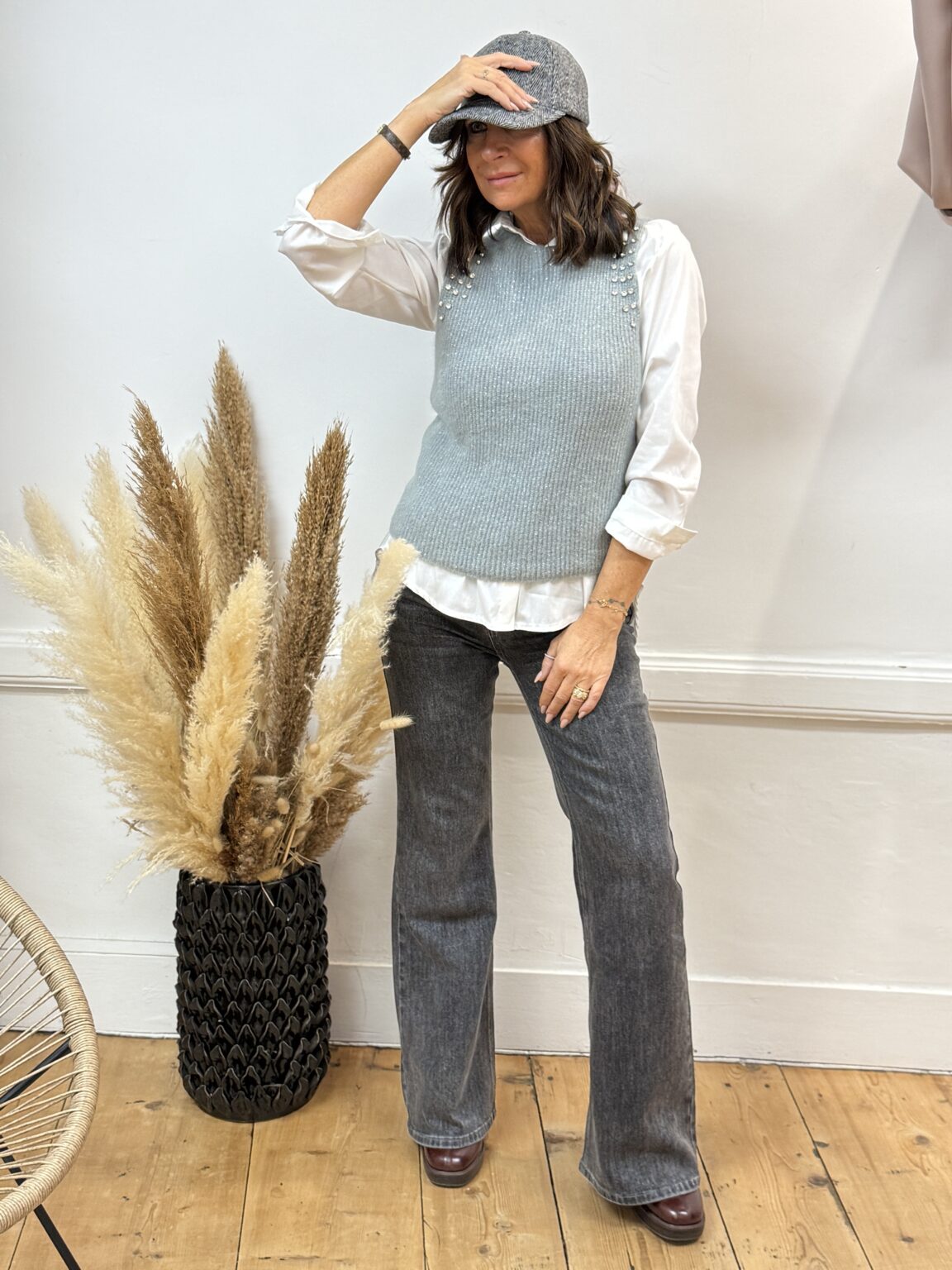 pull chemise blanc gris mêmeroad muchmoney8