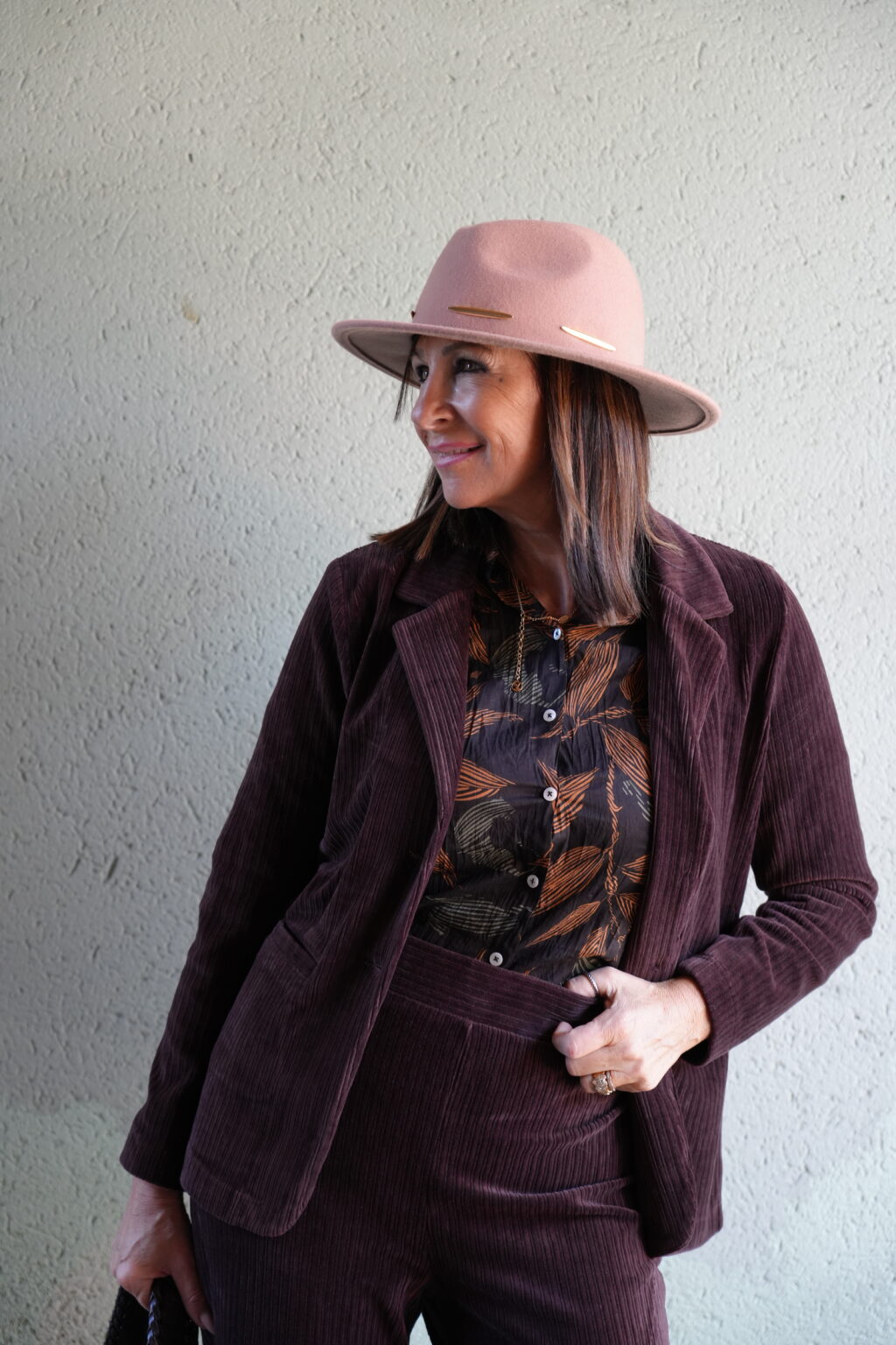 veste en velours côtelé chocolat