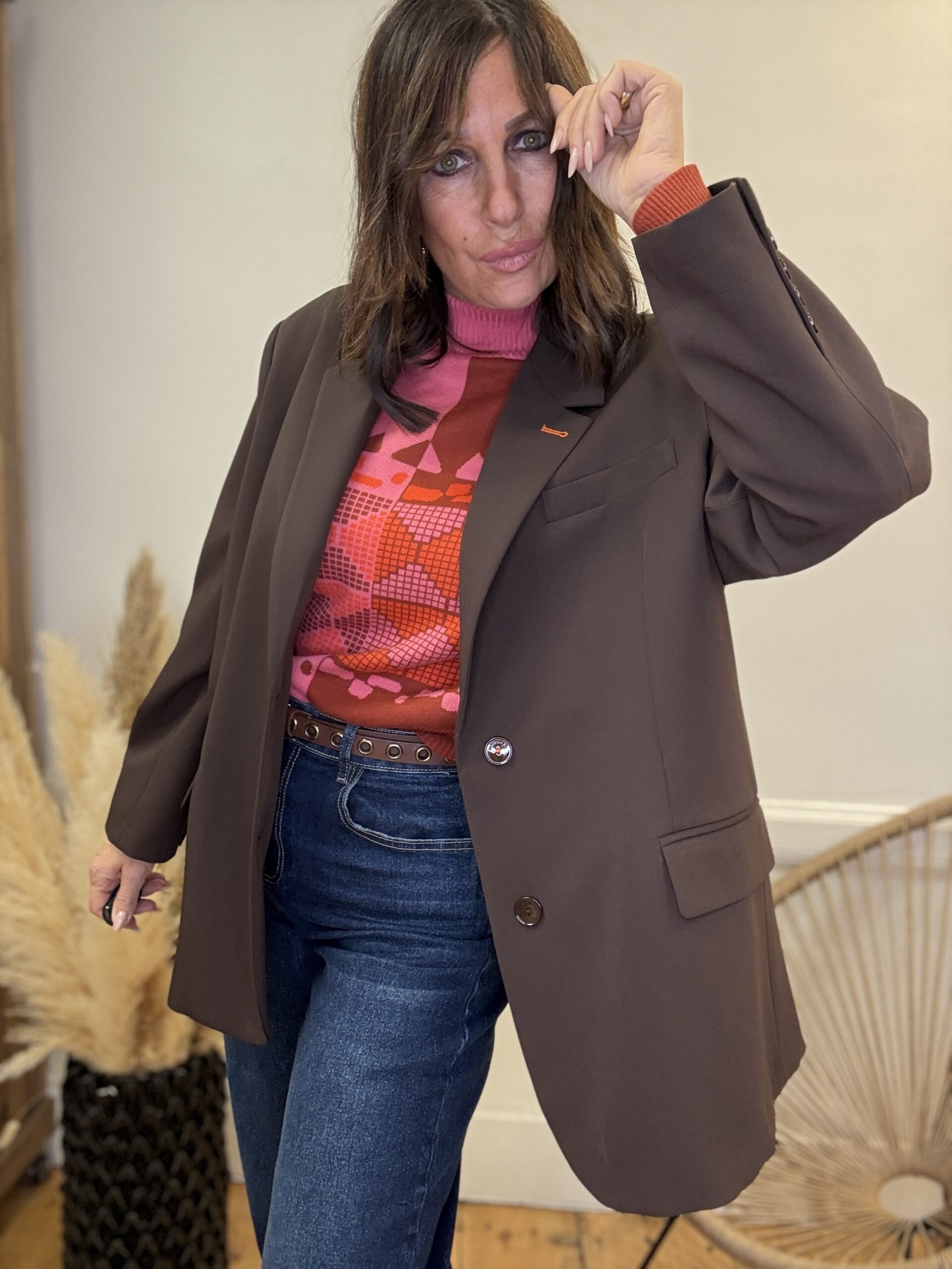 veste oversize marron chocolat