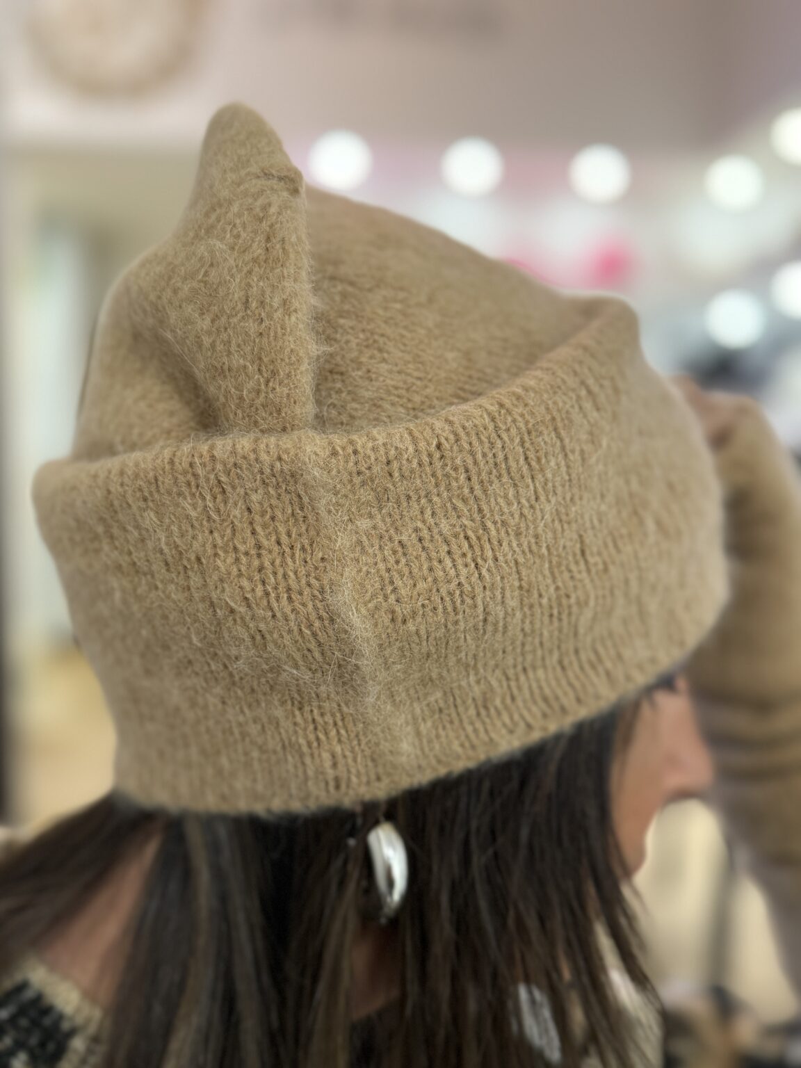 bonnet uni en baby alpaga camel