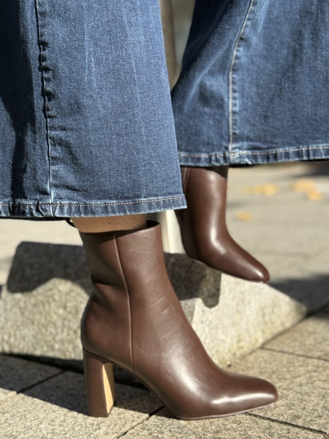 bottines en cuir marron