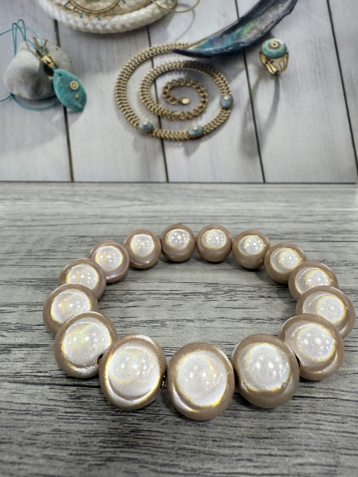 bracelet perles en résine chocolat (copie)