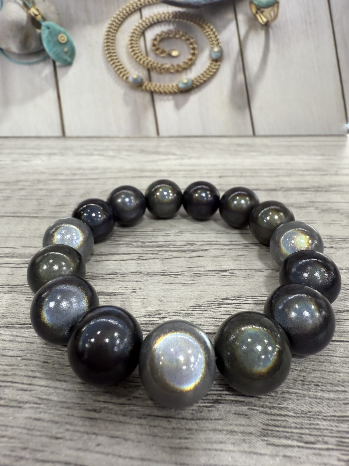 bracelet perles en résine chocolat (copie)