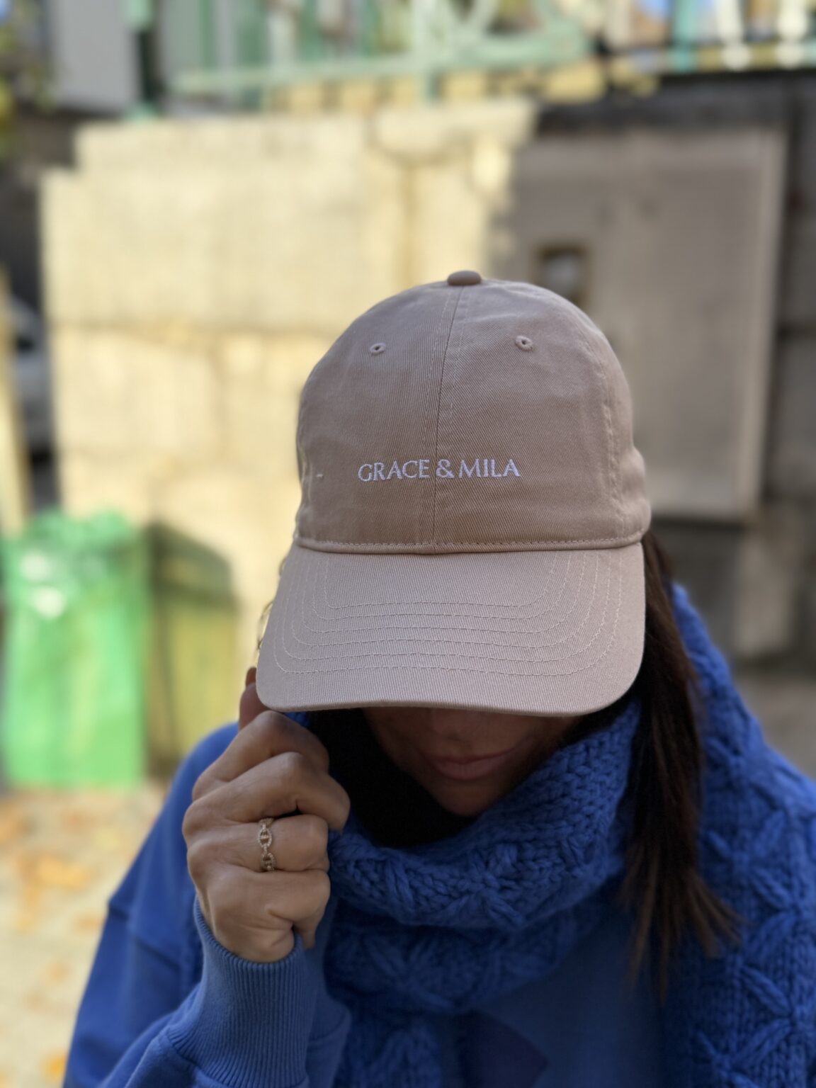 casquette coton unie beige