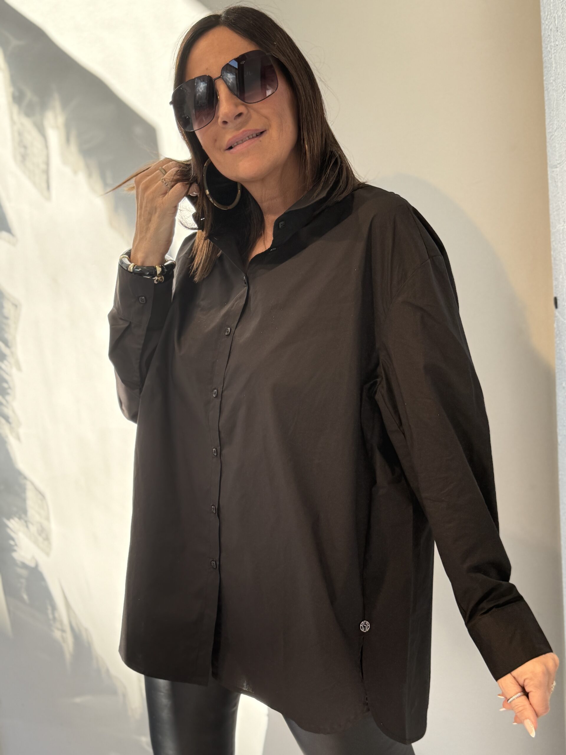 chemise oversize noire bsb3