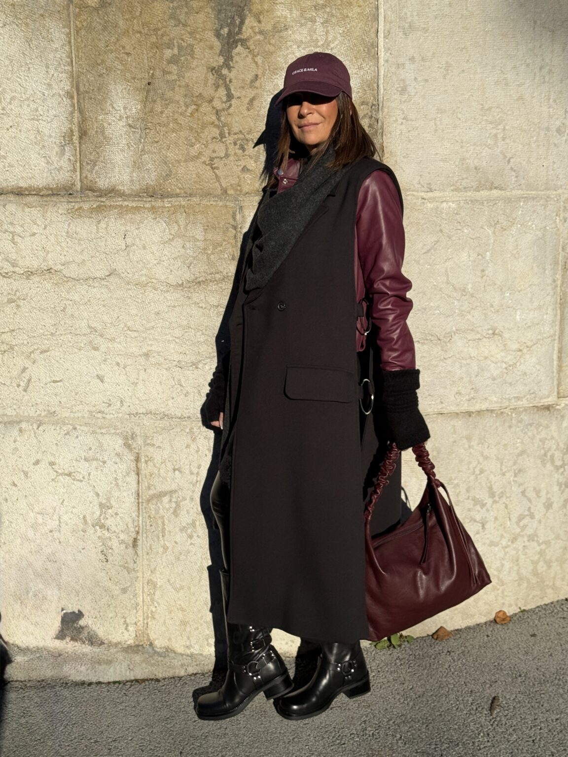 look complet manteau robe sac perfecto biba souvenir muchmoney imperial