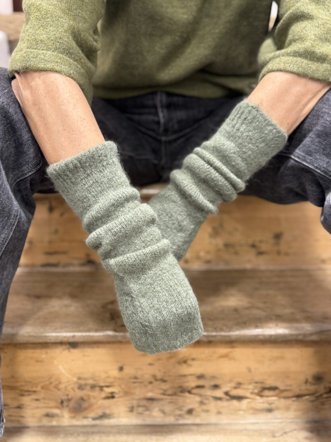 pull manches 3/4 vert olive