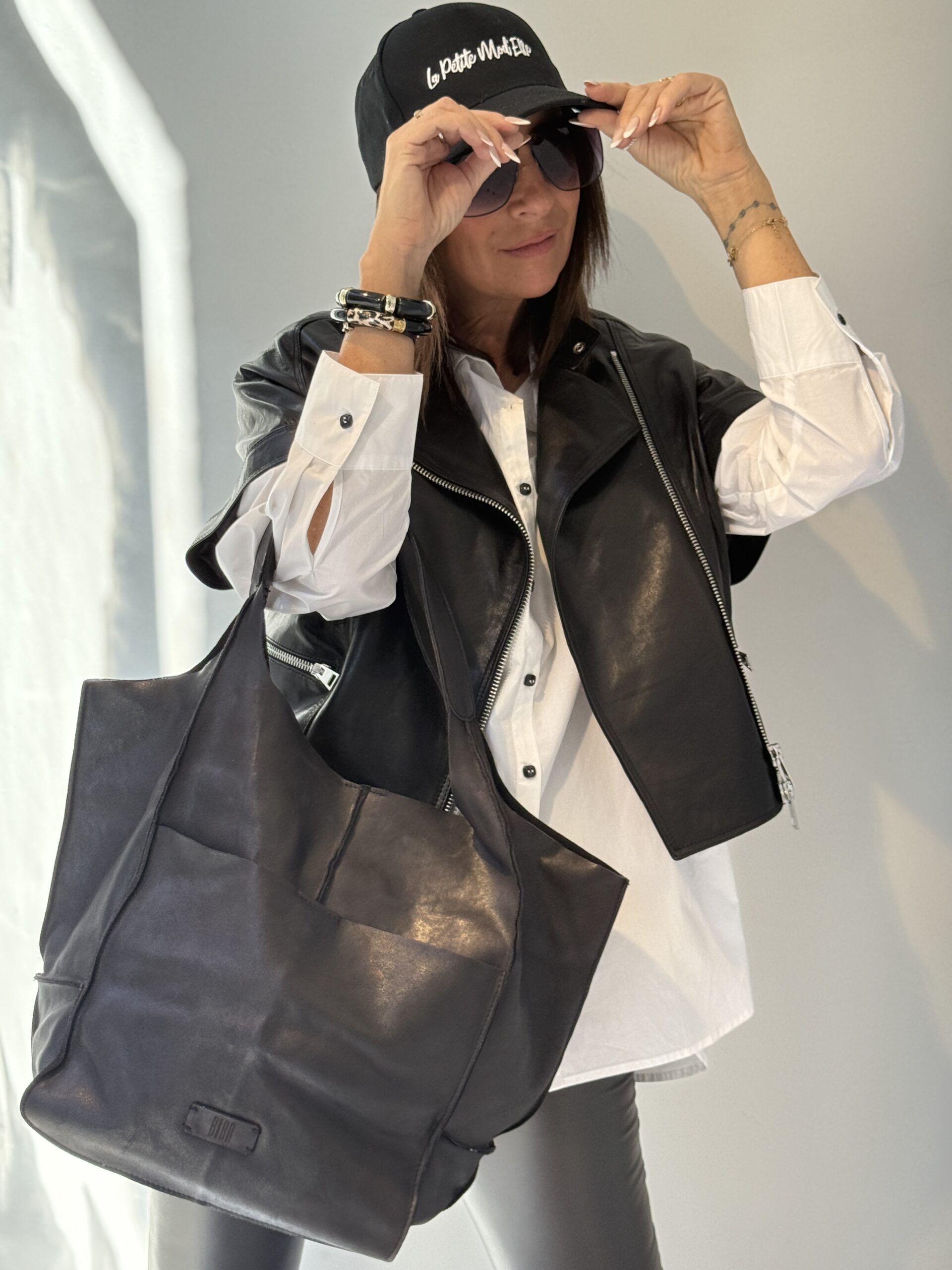 sac oversize cuir noir biba1