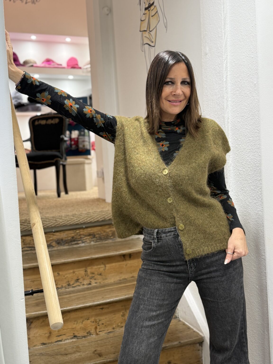 gilet sans manches kaki