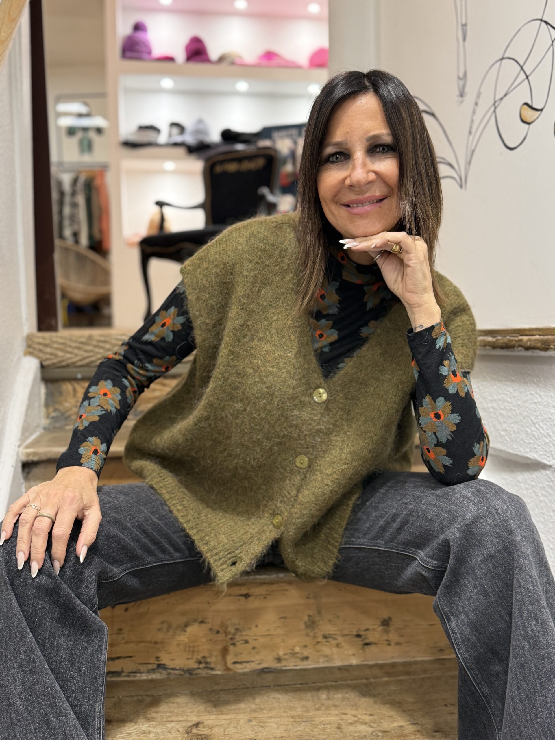 gilet sans manches kaki