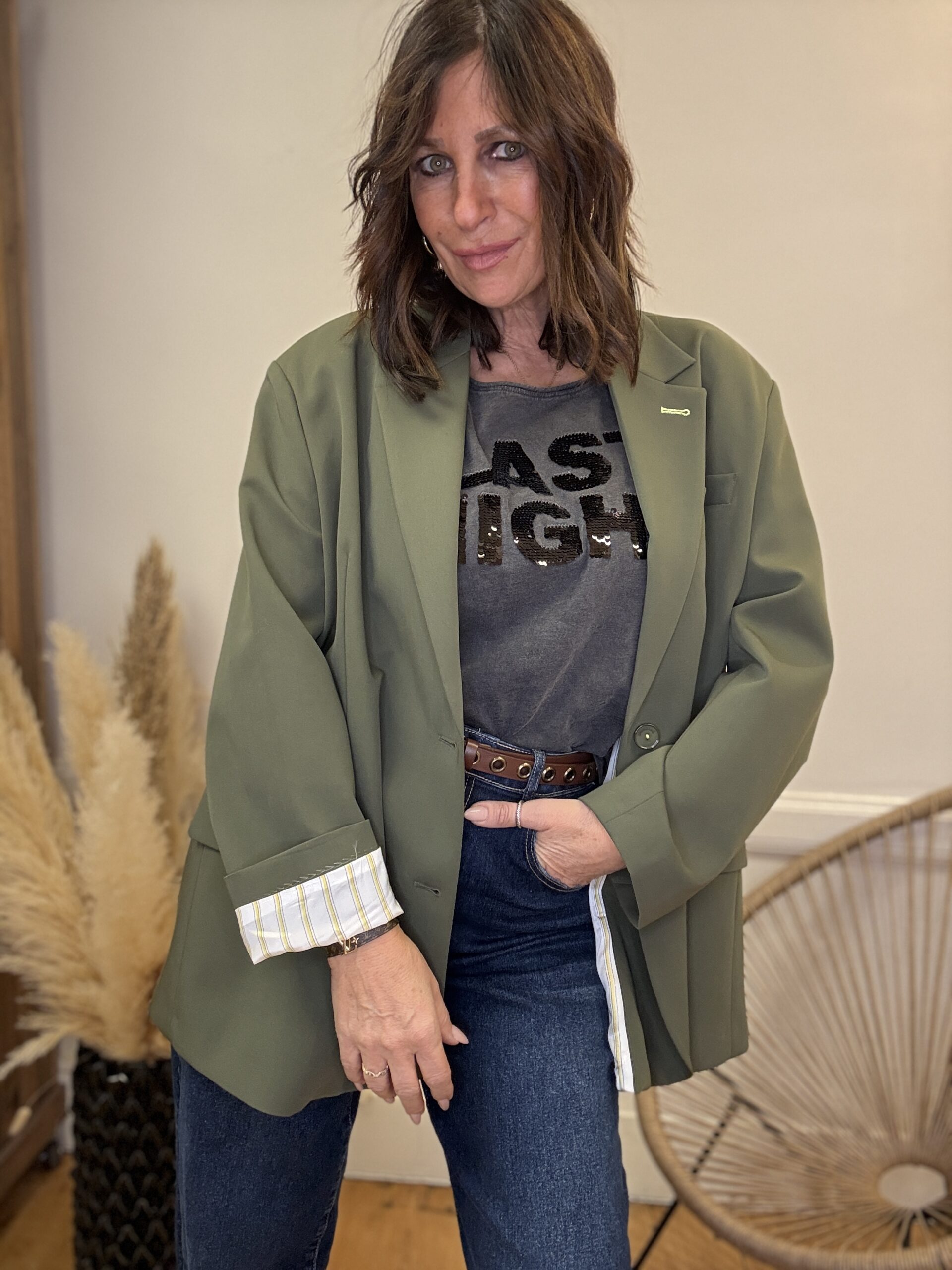 veste blazer oversize kaki