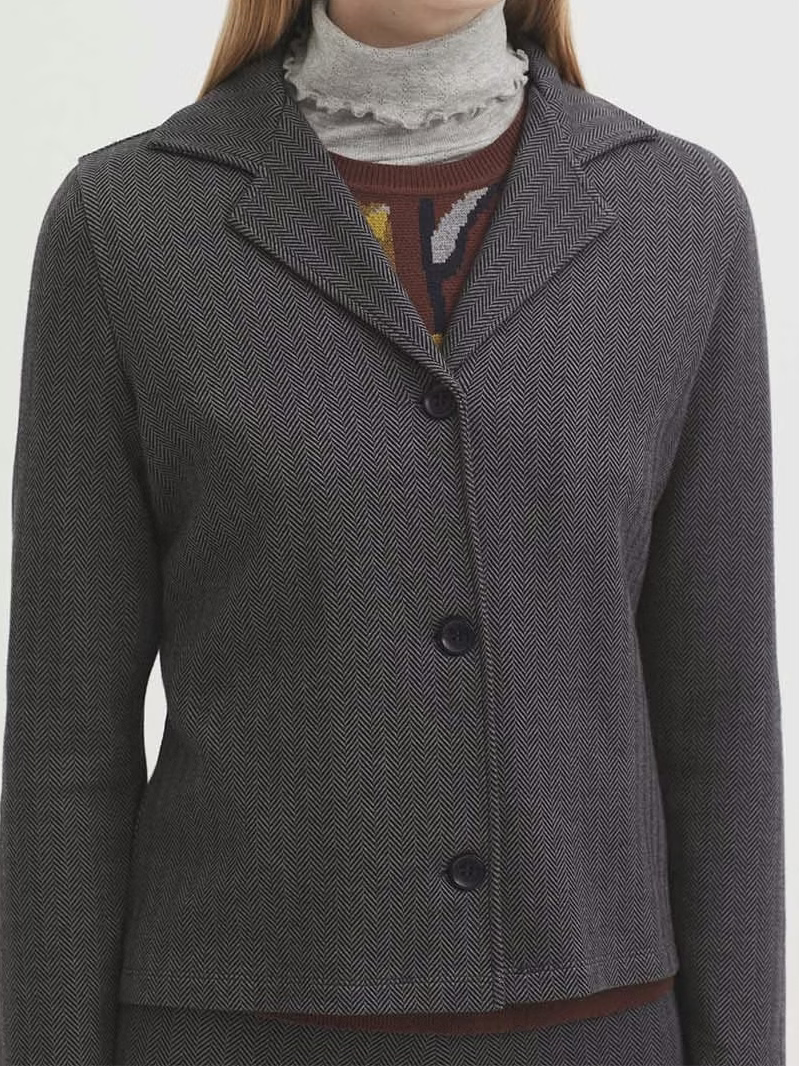 blazer jacquard chevrons circulaires