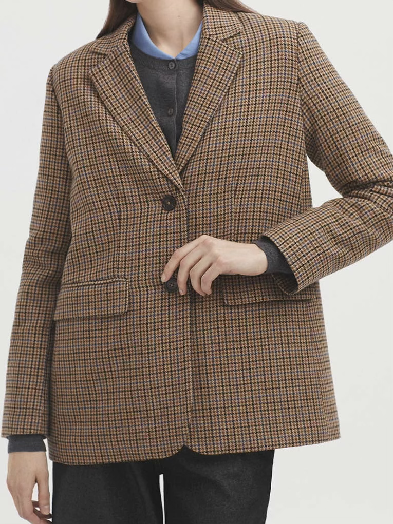 blazer tissu petites carreaux echarpe nicethings4