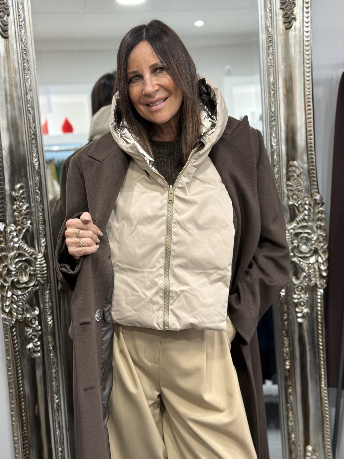 doudoune sans manche réversible à capuche gold