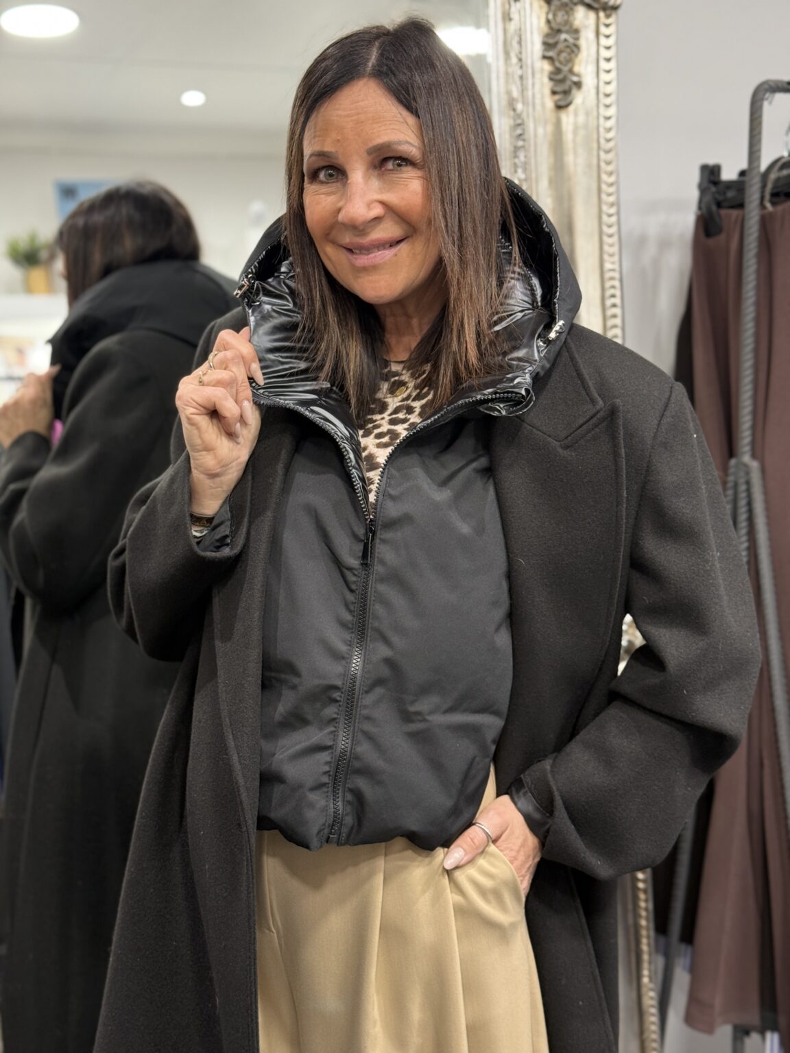 doudoune sans manche réversible à capuche noir