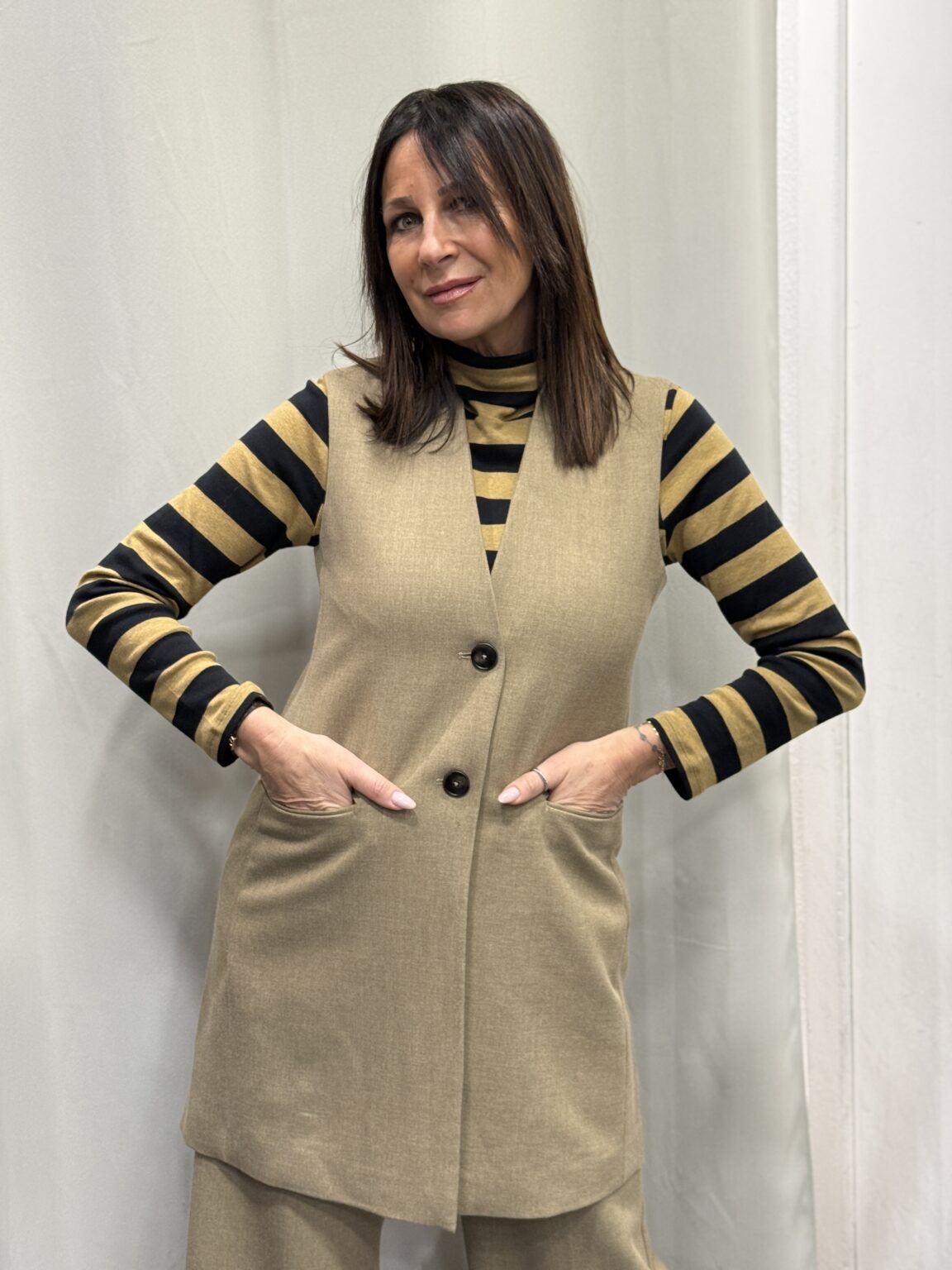 pantalon droit sable