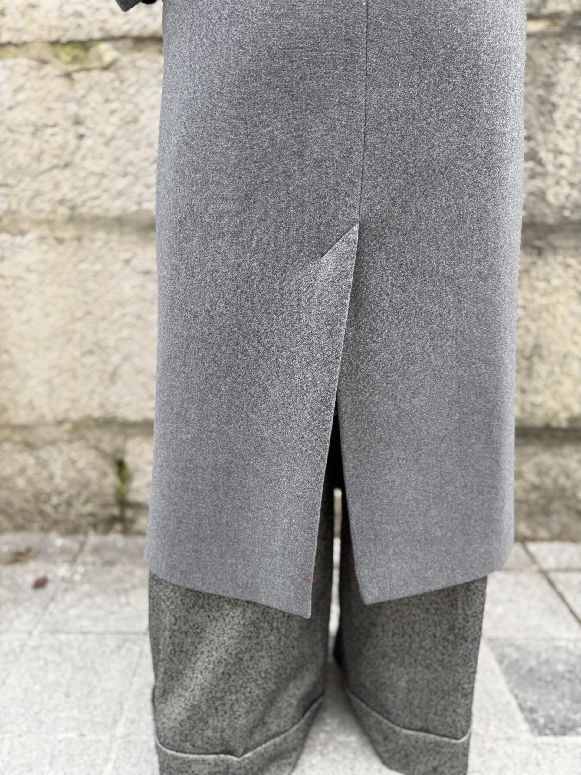 manteau ceinturé gris