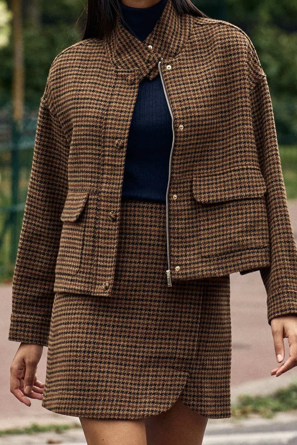 veste à carreaux pied de poule