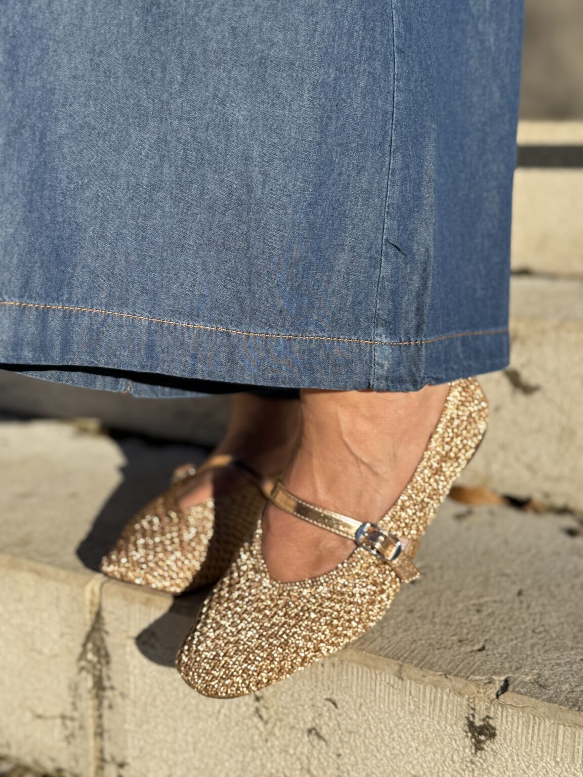 ballerines en maille tressée métallisée rose gold gayla steve madden