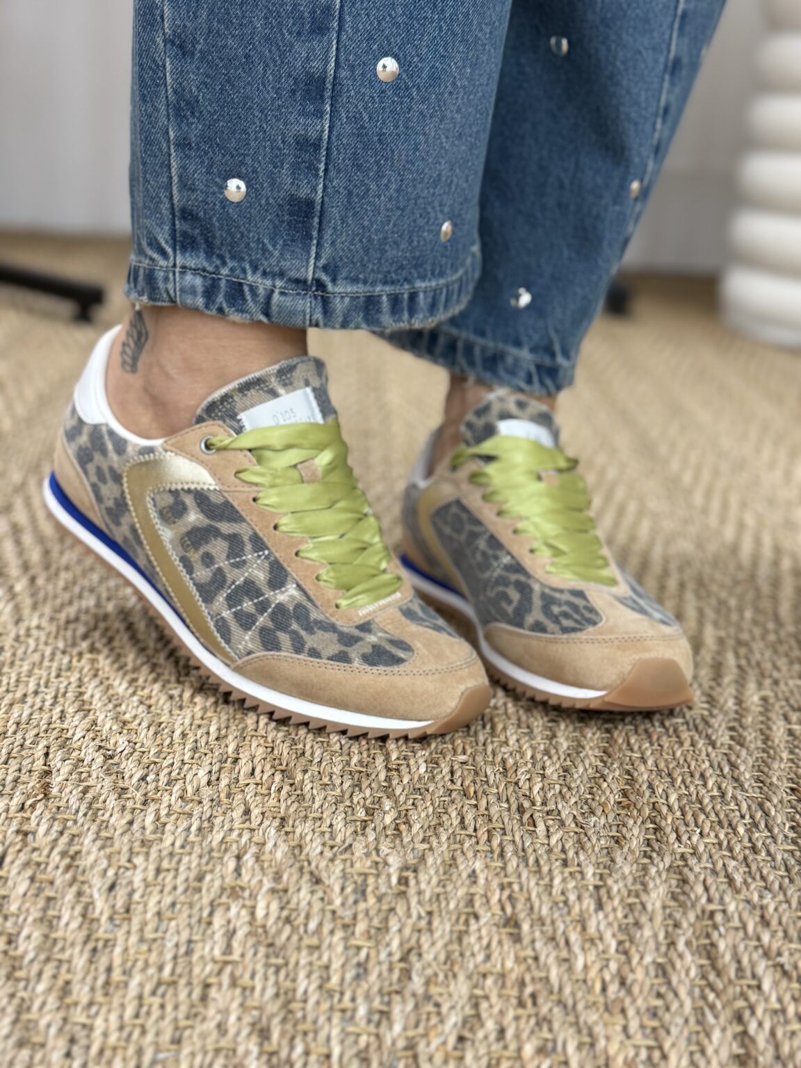 baskets à lacets running léopard lina 0.105